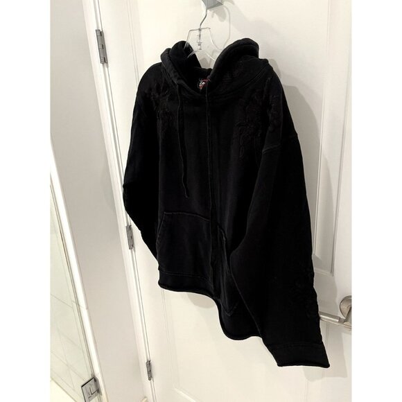 Johnny Was Kira Black Floral Embroidered Hoodie Size Medium - Picture 6 of 9